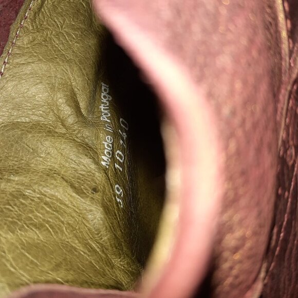 DKODE-Daphne-Brick Red/Bronze Shimmer Leather-Back Zip-Dbl Monk Strap-Sz 39-EX - Picture 8 of 10